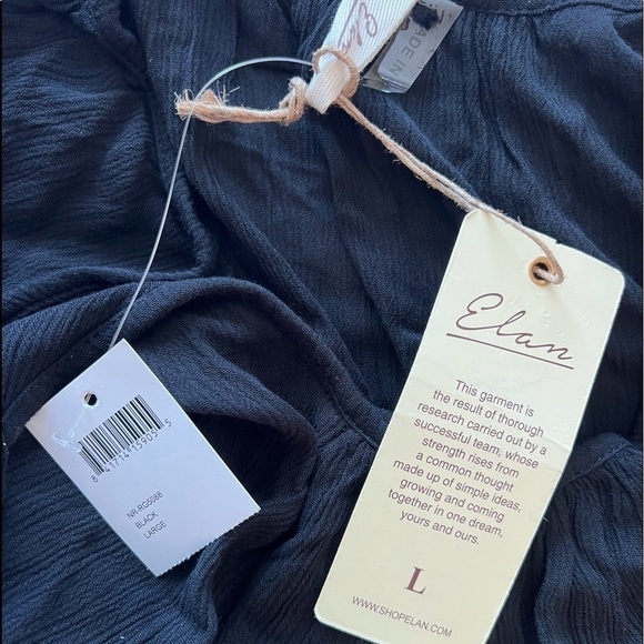 Elan Cover-Up Slip Sleeveless Scoop Neck Mini Dress Black Size L - Picture 9 of 15